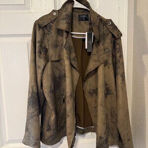 Tahari Soft Faux Leather Moto Jacket 1X